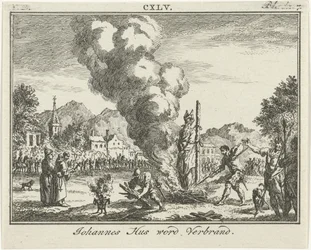 Quema de Jan Hus en la hoguera, mediados del siglo XVIII