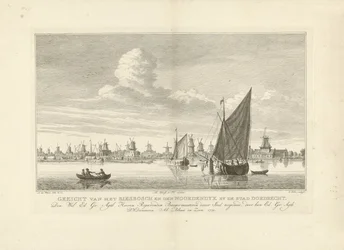 Vista de Biesbosch y Noordendijk cerca de Dordrecht Vista de Biesbosch y den Noordendyk por la ciudad de Dordrecht (título sobre objeto)