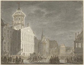 Iluminación del ayuntamiento para Guillermo V y Guillermina de Prusia, 1768