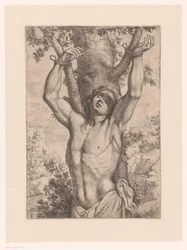 San Sebastián atado a un árbol