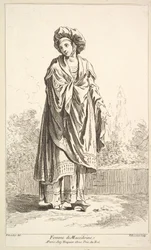 Mujer de Macedonia, de Recueil de diverses figures extranjeras inventadas por F. B..., siglo XVIII