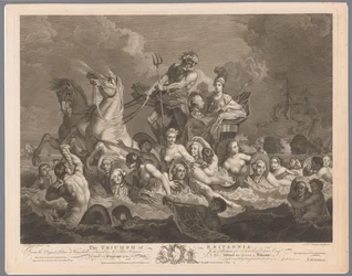 Alegoría de la Marina Británica y la Victoria sobre la Flota Francesa El triunfo de Britannia (título sobre el objeto)