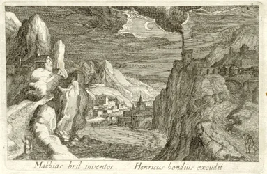 Paisaje fluvial a la luz de la luna Diferentes paisajes (título de la serie) Topographia variarum regionum (título de la serie)