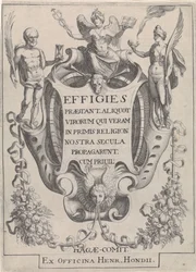 Cartouche coloca guirnaldas en forma de figuras