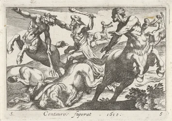 Hércules luchando contra los centauros