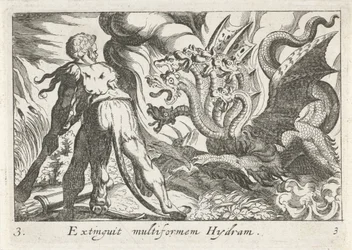Hércules luchando contra la hidra de Lerna Extinguir Hydram multiforme (título sobre objeto) Temas hercúleos (título de la serie)