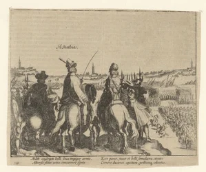Matthias y el príncipe de Orange pasan revista al ejército de los Estados, 1578