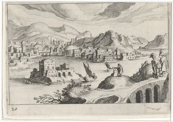 Paisaje urbano en el valle de un río Paisajes del sur de Europa (título de la serie) Topographia variarum regionum (título de la serie)
