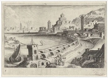 Paisaje urbano con un acueducto Paisajes del sur de Europa (título de la serie) Topographia variarum regionum (título de la serie)