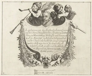 Lámina de portada para el cortejo fúnebre de Johann Albrecht, conde de Solms, 1623
