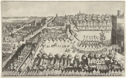 Hogueras de celebración en La Haya tras la proclamación de la tregua, 1609