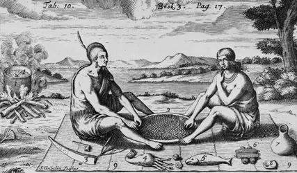 Un hombre y su esposa en la cena, 1705
