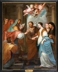 Iglesia parroquial (Parochiekerk Sint-Eligius). Simon De Pape. 3 Compromiso de la Virgen. Siglo XVII.