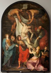 Iglesia parroquial (Sint-Walburgakerk). Pintura "Descenso de la Cruz". Simon De Pape. Copia a PPRubens. Mediados del siglo XVII.