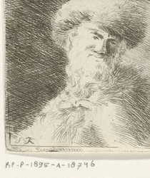 Retrato de un hombre desconocido con un sombrero de piel.