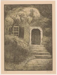 Puerta con escalones de piedra
La puerta trasera (título original)