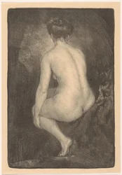 Mujer desnuda sentada