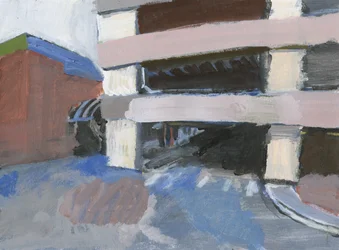 Multi-storey carpark, 2024 (acrílico sobre papel)