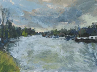 River Thames no 1 , 2023 (acrílico sobre papel)