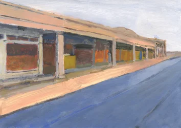 Strip mall 6, 2023 (acrílico sobre papel)