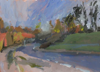 Paso subterráneo, 2024 (acrílico sobre papel)