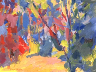 Woodland Pathway 18, 2023 (acrílico sobre panel de lienzo)