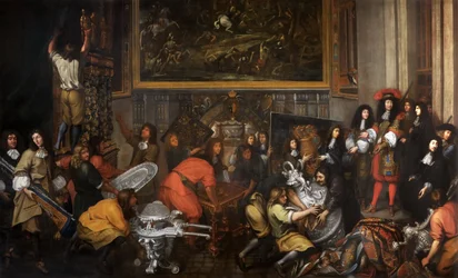 Luis XIV visita la Manufactura de los Gobelinos el 15 de octubre