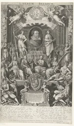 Frederick Henry como protector de la religión y la libertad, 1628 Liberum Bélgica (título sobre objeto)