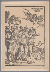 Reproducción de la décima y última parte de la serie de grabados De Triomf van Christus según Joos Lambrecht
