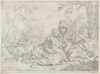 Sagrada Familia con el joven Juan Bautista