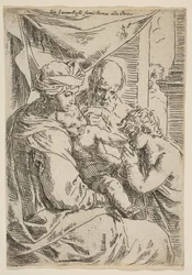 Sagrada Familia con San Juan Bautista besando la mano del niño Jesús, ca. 1642