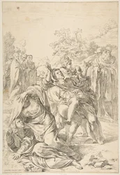 San Benito exorcizando un demonio, ca. 1637-1639