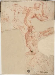 Bocetos de Desnudos Masculinos, Piernas (recto); Bocetos de Desnudos Masculinos (verso)