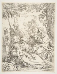 La Sagrada Familia descansando en su huida a Egipto, ca. 1637-1639