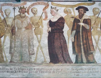 La Muerte con el Rey, la Reina y el Doctor (detalle)