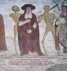 El Cardenal y la Muerte (detalle de La Danza de la Muerte)