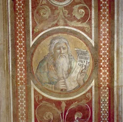 Maestà: Abraham, detalle del marco