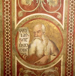 Maestà: Isaías, (detalle) del marco