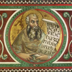 Maestà: Moisés, detalle del marco
