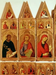 San Domingo, San Juan Evangelista, Santa María Magdalena (detalle)