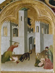 El milagro del niño atrapado entre los colmillos de un lobo (detalle)