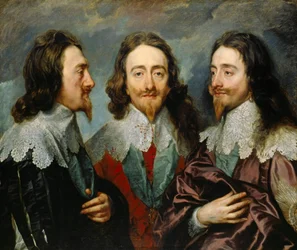 Carlos I, Rey de Inglaterra 1600-1649, desde tres ángulos El triple retrato, 1636