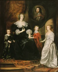 Retrato de la viuda del Duque de Buckingham y sus hijos, 1633