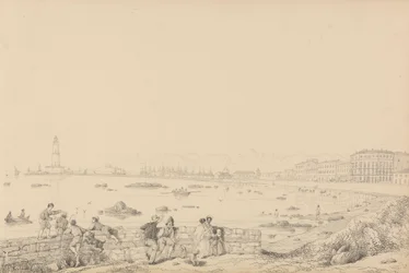Álbum de 30 Vistas en el Tirol e Italia: Leghorn, Villa Caprille - Vista general 1er. Sept.er 1841