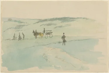 Paisaje con figuras y un carruaje