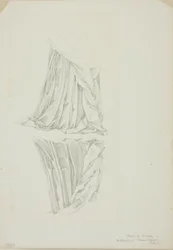Figura drapeada y reflejo, estudio para Espejo de Venus