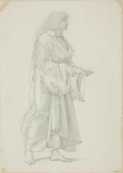 Figura masculina de pie con túnica