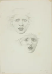 Cabeza de Medusa, dos estudios para Rondanini Medusa