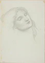 Cabeza de mujer con los ojos cerrados
