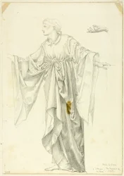 Estudio para figura de "Ociosidad - El romancillo de la rosa